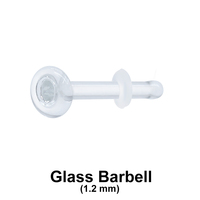 1.2 mm Glass Piercing Straight Bar with Clear O-ring